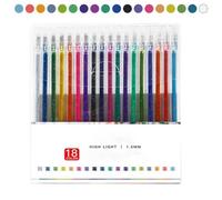 Generico Glitter Gel Pen Set, Sparkling Ease Sparkly Colored & Neon Pens, Kids Adult Office Back to School Supplies for Adult Coloring Books, Journaling Crafting Doodling Drawing (18colors)