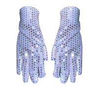 Generico Glitter Gloves, Silver Sequin Gloves With Sparkly Fish Scale Design, Stretchy Fingerless Ģloves For Women Girls, Party Outfits Accessories For Halloween, Festival, Costume, Prom, & Cosplay