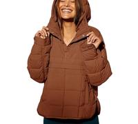 Generico Gloryboom Puffer Jacket, Gloryboom Women's Oversized Hooded Puffers Jackets, Quilted Puffer Jacket, Suitable for winter (brown,3XL)
