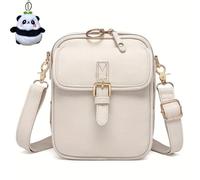 Generico Gloryboom Small Lightweight Crossbody Leather Bag, Women Retro Adjustable Strap Double-Layer Large Capacity Crossbody Bags (White)