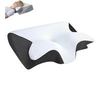 Generico Glovoro Orthopedic Pillow with Pillowcase, Memory Foam Ergonomic Side Sleeper Pillow for Neck Support, Slow Rebound Memory Foam for Side, Back, Stomach Sleepers (Black)