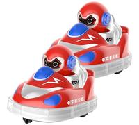 Generico Glow Crashers RC Bumper Cars, RC Bumper Car Toys with Light and Music, Battle Set for 2 Players for Ages 3+ (Red*2)