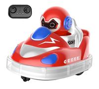 Generico Glow Crashers RC Bumper Cars, with LED Lights and Music, Rechargeable Bumper Cars, Two-Person Interaction (Red)