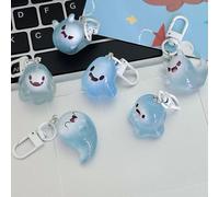 Generico Glow in The Dark Mini Ghost Figures without Box, Small Resin Light-Up Ghost Figurines in 6 Designs for Cute Halloween Luminous Tiny Gift for Coworkers Teacher Student (BB)