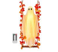Generico Glowing Flying Ghost Halloween Decor, Spooky Party Decoration | Light Up Ghost Prop, Hanging Design For Haunted Houses, Halloween Parties, Garden Displays And Themed Events