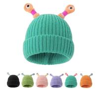 Generico Glowing Monster Knitted Hat with Retractable Tentacles,Cute and Funny Knitted hat,Knitted Winter Beanie Hat,Womens Winter Hats,Girls hat,Kids Winter hat,Warm Winter Hat Gift for Adult (Blue)