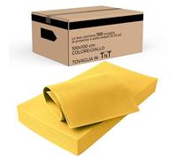 Generico GM 100 Pezzi - Tovaglie Coprimacchia in TNT Alta Qualità Italiana 100x100cm Colore GIALLO Ideali per la ristorazione vari colori