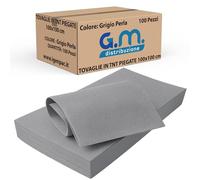 Generico GM 100 Pezzi - Tovaglie Coprimacchia in TNT Alta Qualità Italiana 100x100cm Colore GRIGIO PERLA Ideali per la ristorazione vari colori
