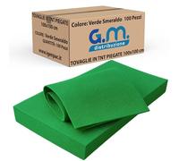 Generico GM 100 Pezzi - Tovaglie Coprimacchia in TNT Alta Qualità Italiana 100x100cm Colore VERDE SMERALDO Ideali per la ristorazione vari colori