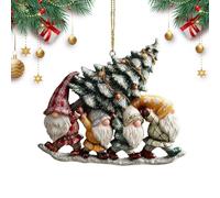 Genérico GNOME Christmas Ornaments | 2D Cute Acrylic Decorations | GNOME Christmas Pendants | for Winter Gardening Daily Indoor Holiday Birthday Party Offices Home Room Dormitory Apartment