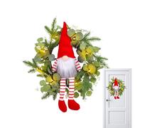 Genérico GNOME Door Wreath - Artificiale Rustic Festive Holiday Decor, Rustic Led Lights Artificial Holiday Garland | Hanger Decoration GNOME Wreath For Window Farmhouse Home Office Store Yard