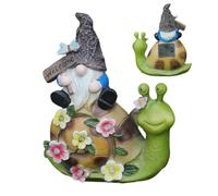 Generico Gnome Solar Yard Statues - Snail Gnome Yard Art Sculpture