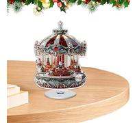 Generico Go Round Ornament - Traditional 2D Festive Christmas Acrylic Decoration | Merry Go Round Horse Ornament For Window Festival Party Store Display Seasonal Celebration Mantel Shelf Tree Display