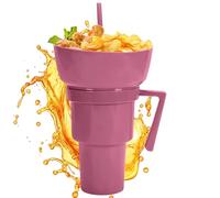 Genérico Gobelet Collation Et Boisson - 94 Cl Double Usage Etanche | De Voyage Poignée Intégrée Bowl Separé | Grande Capacité 900 ml Portatile Réutilisable Pour Cinéma Stade Plein Air