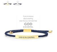 Generico God Is in Control Bracelet, God Is in Control Tube Bracelet, Inspirational Bracelets for Women Men Birthday Festival Gifts (Blue-Gold)