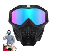 Genérico Goggles Moto Occhiali Protettivi Faccia Pieno Per Guida Offroad Dirtbike, Motocross Masque Lenti Anti UV, Ciclismo ATV Adventures | Occhiali Antivento Uomo