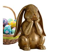 Generico Gold Bunny Decor - Resin Craft Finish, Thinking Rabbit Figurine, Easter Bunny Ornament, Spring Home Accent Statue | Golden Ornament for Home Indoor Tabletop Shelf Mantel Dining Table