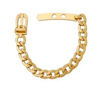 Generico Gold Cuban Link Bracciale per Donne - Bracciale placcato oro grosso con chiusura audace, gioielli in acciaio inossidabile impermeabile per usura quotidiana e impilamento