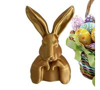 Generico Gold Easter Bunny Decor - PP 13.2x11.6x24cm | Bunny Figurine, Desk Ornament | Gold Rabbit Spring Decor for Home Holiday Party Shelf Dining Table Mantel Entryway Decoration
