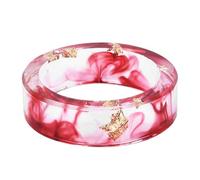 Generico Gold Foil Epoxy Resin Ring, Transparent Dried Flower Statement Ring, Handmade Resin Jewelry Accessory, Romantic Gift for Women for Daily Wear and Valentine's Day Celebration
