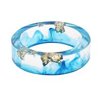 Generico Gold Foil Epoxy Resin Ring, Transparent Dried Flower Statement Ring, Handmade Resin Jewelry Accessory, Romantic Gift for Women for Daily Wear and Valentine's Day Celebration