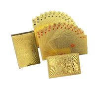 Generico Gold Foil Poker Playing Cards - WaterproofPvc Plåstic Deck | Luxury Anti-Folding Poker Set For Game Night, Wedding Gift, Party Entertainment