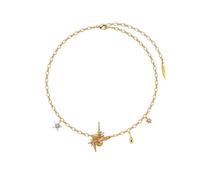 Generico Gold Star Choker collana per le donne, regolabile North Star & Starburst ciondolo collana con accenti di cristallo, festa & regali