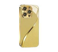 Generico Golden Scale Pattern Hard Case for iPhone, Scale-Patterned Gold Plating, Slim Protective Cover Compatible, for iPhone 17/16/15/14/13/12/11 Pro Max (For iPhone 15 Pro,Gold)