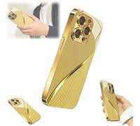 Generico Golden Scale Pattern Hard Case for iPhone, Scale-Patterned Gold Plating, Slim Protective Cover Compatible, Stylish Daily Phone Protection for iPhone 17/16/15/14 Pro Max (for 12)