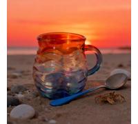 Generico Golden Tide Mug, Handcrafted Sea Glass Ocean Wave Mug, 12oz Large Capacity, A Uniquely Shaped Cup for Tea Wine Ice Drink, Ideal Gift for Ocean Beach Surf Lovers (1PCS)