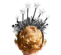 Generico Goldenes Quasten-Sequins-Haarreifen Stirnband | Funkelnde Stern- | Festliches Party- & Neujahrs-Accessoire für Frauen, Mädchen & Erwachsene | Weihnachten, Geburtstage, Fotoshootings