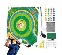 Generico Golf da Giardino con Tappeto da Lancio Bersaglio Interattivo Swing | Set Golf all'Aperto per Bambini Principianti Famiglia Garage Giardino Campo Pratica Spiaggia Viaggio