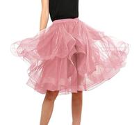 Generico Gonna a Rete Elegante per Donna Abito Danza Classica e Serata con tutù soffice e Movimento Fluido (L)