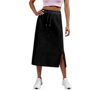 Generico Gonna a Ruota da Donna con Coulisse, Spacchi Laterali, Tasche, Elasticizzata e Comoda, Tinta Unita, a Vita Alta