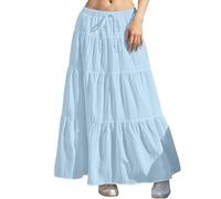 Generico Gonna Donna Curvy, Gonne Donna Cotone,Ampia a Trapezio con Cintura Elastica in Vita per Elegante e Comoda