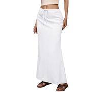 Generico Gonna Donna Elegante, Gonna Midi Casual Donna Vita Alta con Coulisse Elastico e Spacco Posteriore per Uso Quotidiano Vacanze Modella Basic Tinta Unita Primavera Estate, S-XXL (White, S)
