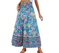 Generico Gonna Donna Gonna Lunga Donna Gonnas Perfetto per Il Relax Maxi con Vita Alta Elastica e Motivo Floreale Artistico, Perfetta per Donne Che Amano Lo Stile Nomade