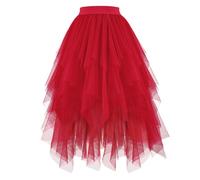 Generico Gonna in Tulle Tutu Corta Petticoat Sottogonna con Vita Elasticizzato per Donna Slim Fit Carnevale Halloween Matrimonio Danza Cosplay Rockabilly Party Sera Mini Jupe