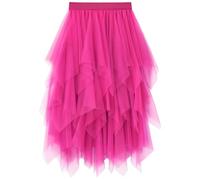 Generico Gonna in Tulle Tutu Corta Petticoat Sottogonna con Vita Elasticizzato per Donna Slim Fit Carnevale Halloween Matrimonio Danza Cosplay Rockabilly Party Sera Mini Jupe