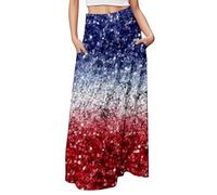 Generico Gonna Lunga Casual Stampata Donna per celebrare la Giornata 'Indipendenza 2025 con Design Versatile Elegante per Ogni Occasione Speciale e di Festa (1-Multicolour, S)