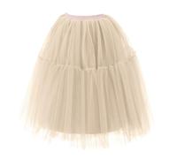 Generico Gonna Tulle Donna, Gonne Tutu in Tulle di Natale Elegante Gonnellino Danza Classica Dress Ballet 80s Costumi per Party Carnevale Champagne Taglia Unica