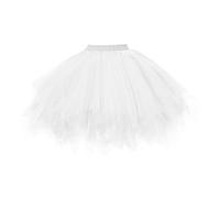 Generico Gonna Tulle Donna, Sottogonna Tutu in Tulle di Natale Elegante Dress Ballet Gonnellino Danza Classica 80s Costumi per Party Carnevale Beige Taglia Unica