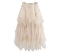 Generico Gonna Tulle Irregolare Cake Skirt Female Autumn Winter Half Skirt Three Layer Yarn Linea A Medium Length per Occasioni Speciali