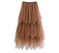 Generico Gonna Tulle Irregolare Cake Skirt Female Autumn Winter Half Skirt Three Layer Yarn Linea A Medium Length per Occasioni Speciali