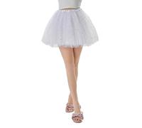 Generico Gonna Tulle Nero Donna,Gonna tutù Scintillante del Festival di da Donna con Mezza Gonna Gonfia Interna E Sovrapposta in