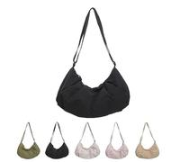 Generico Good Totes Croissant Bag, Goodtotes Crescent Crossbody Bags, Casual Retro Commuter Canvas Bag (Black)