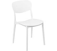Generico GORICA SET 4 pezzi Sedia PRAGA in plastica impilabile interno esterno confort Bianco