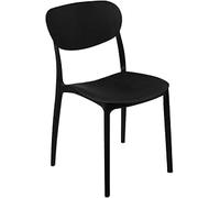 Generico GORICA SET 4 pezzi Sedia PRAGA in plastica impilabile interno esterno confort Nero