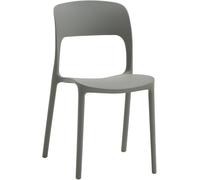Generico GORICA SET 4 pezzi Sedia TORONTO in polipropilene impilabile colore Grigio Scuro modello comfort per interni ed esterni