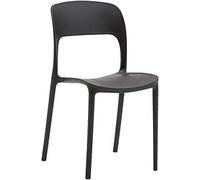 Generico GORICA SET 4 pezzi Sedia TORONTO in polipropilene impilabile colore nero modello comfort per interni ed esterni